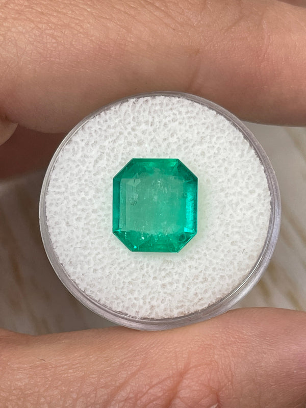 4.56 Carat 11x10 Spready Natural Loose Colombian Emerald-Emerald Cut