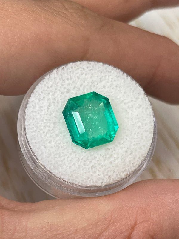 4.56 Carat 11x10 Spready Natural Loose Colombian Emerald-Emerald Cut