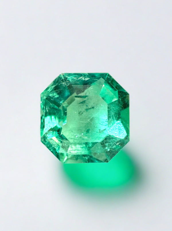 2.76 Carat Vivacious Natural Loose Colombian Emerald-Asscher Cut with Clipped Corners