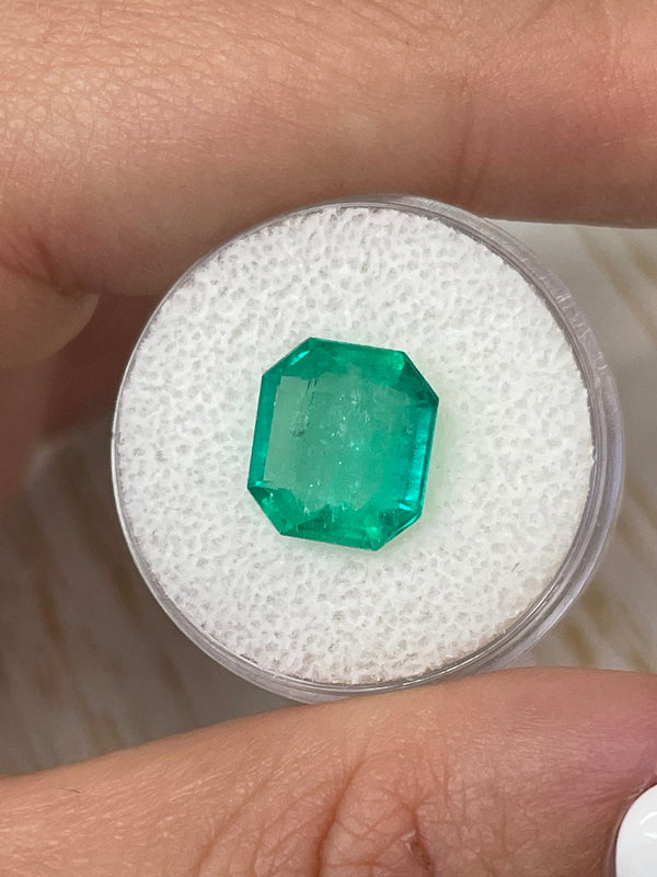 4.56 Carat 11x10 Spready Natural Loose Colombian Emerald-Emerald Cut