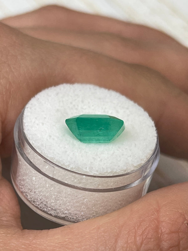 4.56 Carat 11x10 Spready Natural Loose Colombian Emerald-Emerald Cut