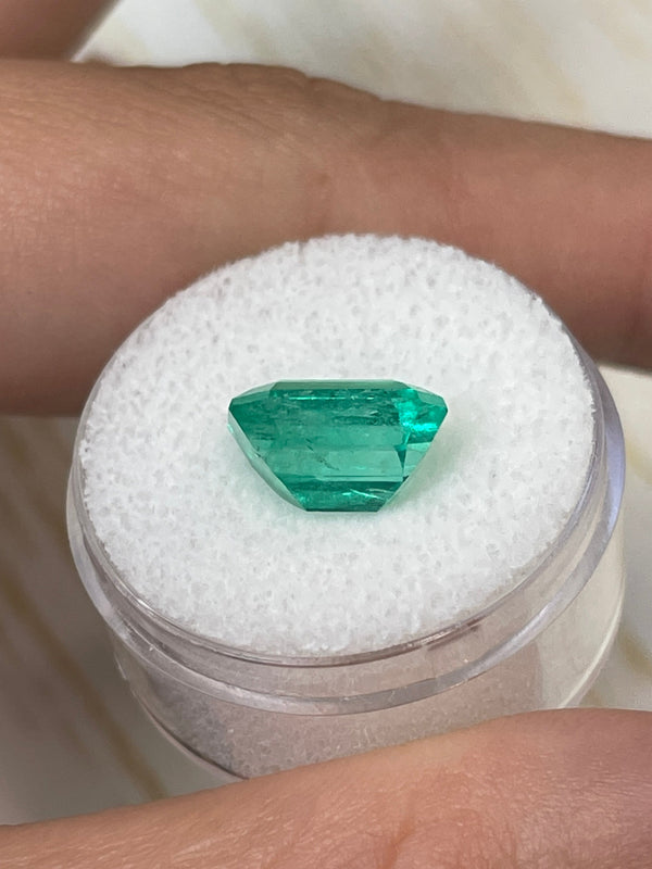 4.64 Carat 11x9 Vivacious Bluish Classic Green Natural Loose Colombian Emerald-Emerald Cut
