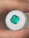4.72 Carat 11x10 Spready Bluish Natural Loose Colombian Emerald-Asscher Cut