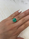 4.72 Carat 11x10 Spready Bluish Natural Loose Colombian Emerald-Asscher Cut