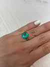 4.72 Carat 11x10 Spready Bluish Natural Loose Colombian Emerald-Asscher Cut