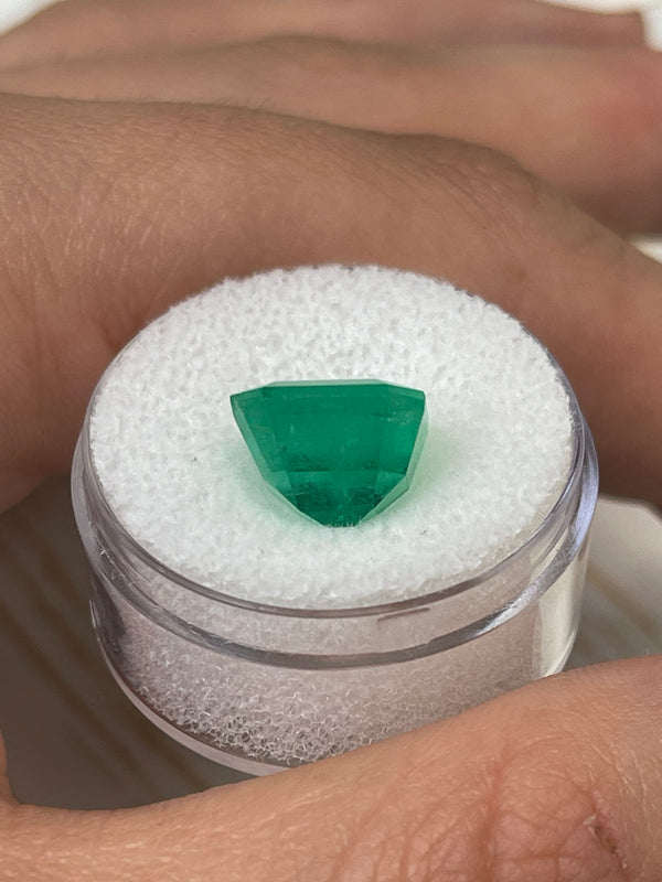 6.25 Carat Apple Green 11x11 Large Spread Natural Loose Colombian Emerald-Asscher Cut