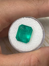 7.39 Carat 14x12 Bluish Green Emerald Cut Loose Colombian Emerald-Emerald Cut