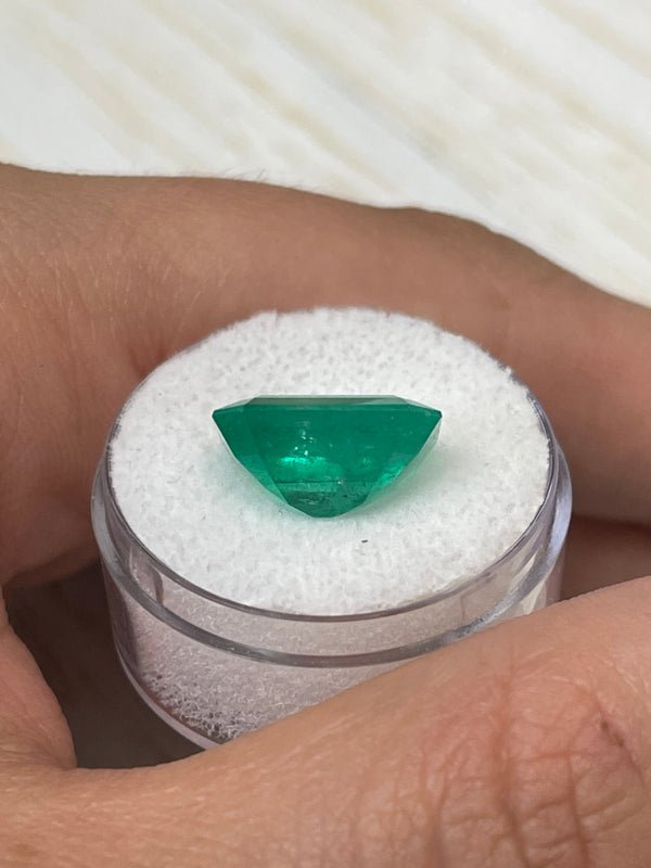 7.39 Carat 14x12 Bluish Green Emerald Cut Loose Colombian Emerald-Emerald Cut