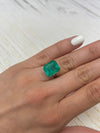 7.39 Carat 14x12 Bluish Green Emerald Cut Loose Colombian Emerald-Emerald Cut