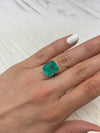 7.39 Carat 14x12 Bluish Green Emerald Cut Loose Colombian Emerald-Emerald Cut