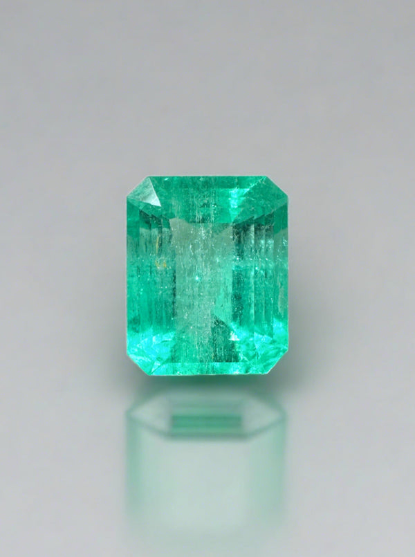 2.84 Carat 9x8 Chunky Natural Loose Colombian Emerald- Emerald Cut