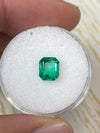 1.20 Carat 7x6 Yellowish Green Natural Loose Colombian Emerald- Emerald Cut