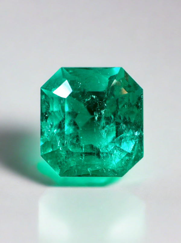 2.98 Carat GLOWING Vivid Green Natural Loose Colombian Emerald- Asscher Cut