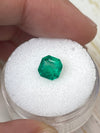 1.24 Carat 6.7x6.7 Bluish Green Asscher Cut Natural Unset Colombian Emerald
