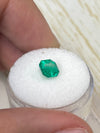 1.24 Carat 6.7x6.7 Bluish Green Asscher Cut Natural Unset Colombian Emerald