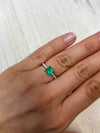 1.24 Carat 6.7x6.7 Bluish Green Asscher Cut Natural Unset Colombian Emerald