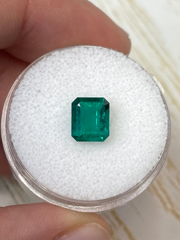 1.25 Carat 7.5x6.5 AAA+ Muzo Green Loose Colombian Emeralds-Emerald Cut
