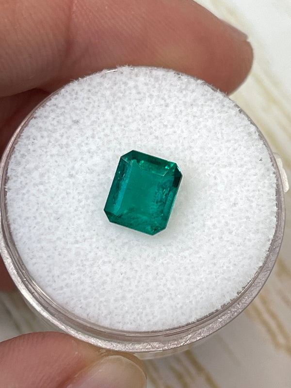 1.25 Carat 7.5x6.5 AAA+ Muzo Green Loose Colombian Emeralds-Emerald Cut