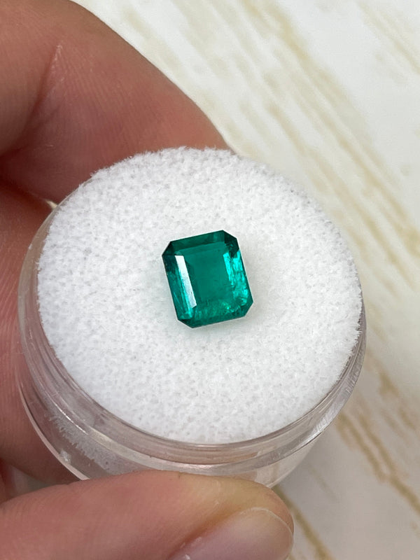 1.25 Carat 7.5x6.5 AAA+ Muzo Green Loose Colombian Emeralds-Emerald Cut