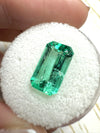 3.42 Carat 13x7.6 GLOWING Elongated Green Natural Loose Colombian Emerald- Emerald Cut