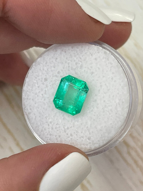 2.91 Carat Yellowish Green Natural Loose Colombian Emerald-Emerald Cut