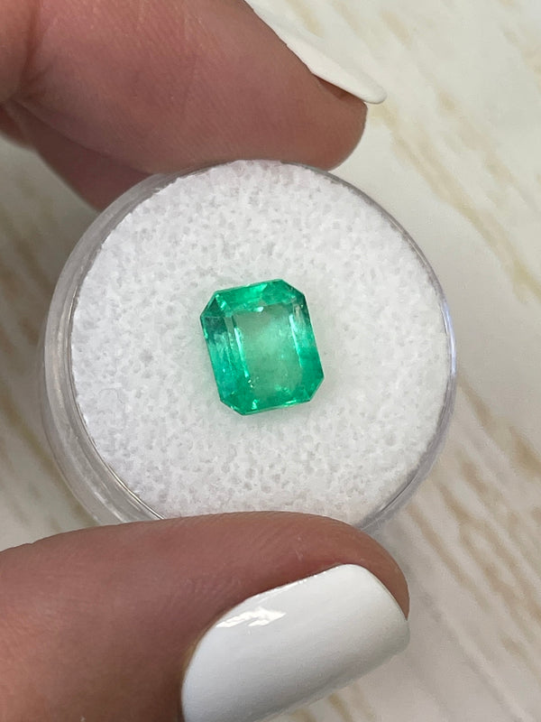 2.91 Carat Yellowish Green Natural Loose Colombian Emerald-Emerald Cut