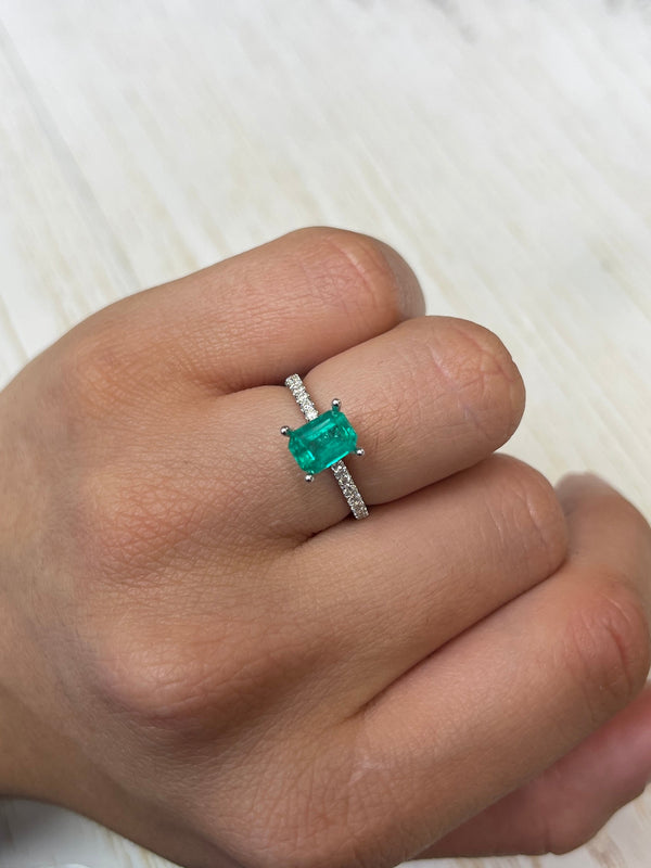 1.31 Carat 8x6 Fine Loose Colombian Emerald-Emerald Cut