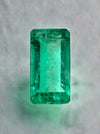 4.26 Carat 13x7 Vivid Bluish Green Natural Loose Colombian Emerald-Elongated Emerald Cut
