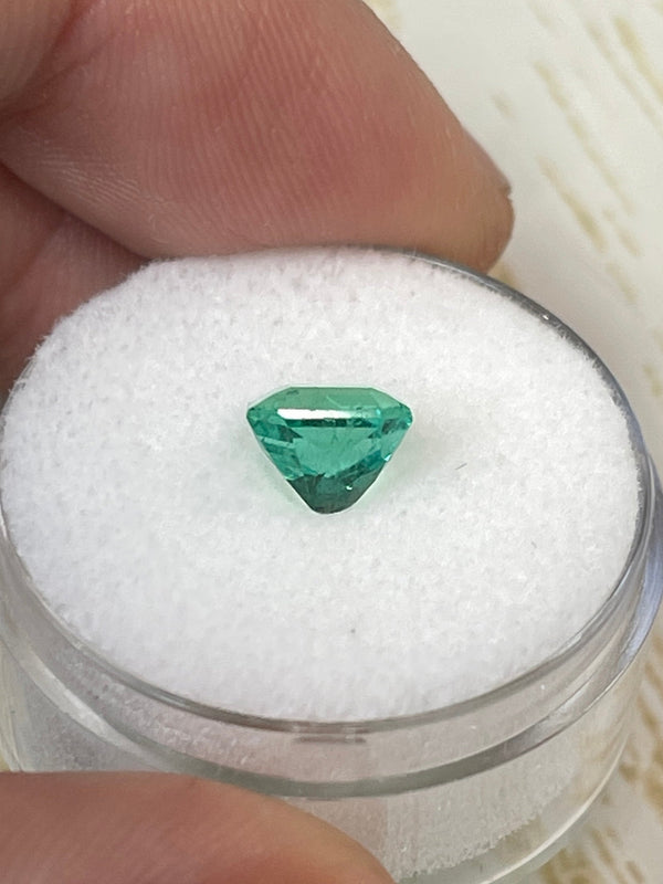 1.46 Carat GIA CERTIFIED 7x6 Bluish Green Natural Loose Colombian Emerald- Emerald Cut