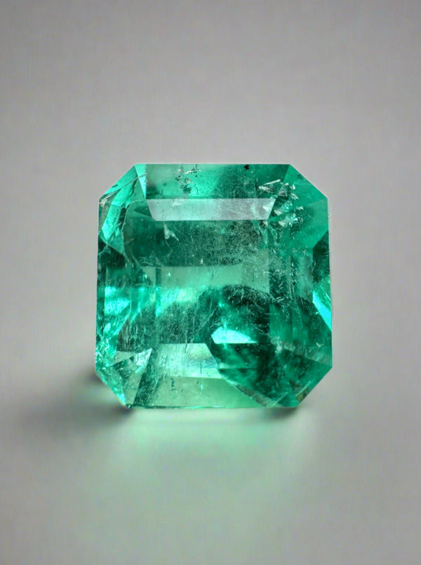 4.53 Carat 10x10 Vibrant Loose Colombian Emerald-Asscher Cut