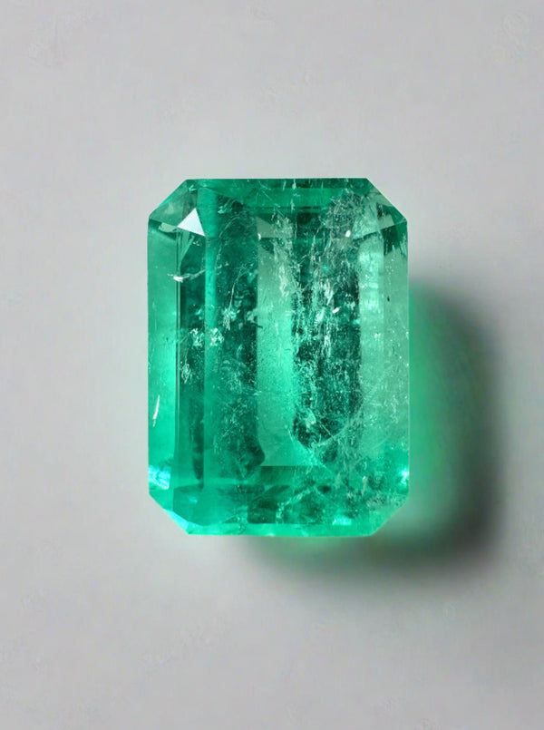 4.63 Carat 11.8mx8.6 Spring Green Natural Loose Colombian Emerald-Classic Emerald Cut