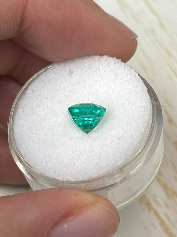 1.50 Carat 7x7 Bluish Green Octagon Cut Natural Unset Colombian Emerald