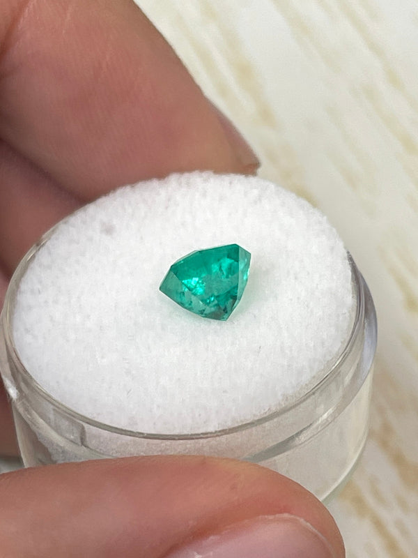 1.50 Carat 7x7 Bluish Green Octagon Cut Natural Unset Colombian Emerald
