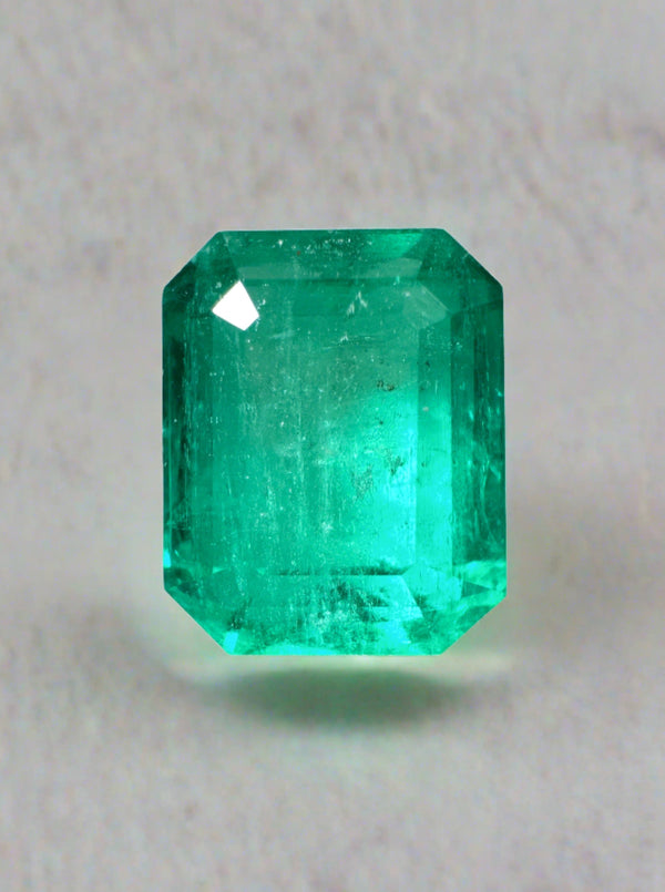 5.11 Carat 10x8 Green Natural Loose Colombian Emerald- Emerald Cut