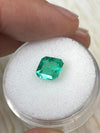 1.64 Carat 7.4x7.3 Yellowish Green Asscher Cut Natural Unset Colombian Emerald