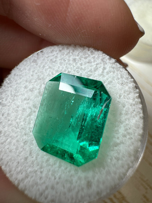 5.15 Carat 13x11 Spready Green Emerald Cut Loose Colombian Emerald-Emerald Cut
