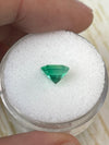 1.64 Carat 7.4x7.3 Yellowish Green Asscher Cut Natural Unset Colombian Emerald
