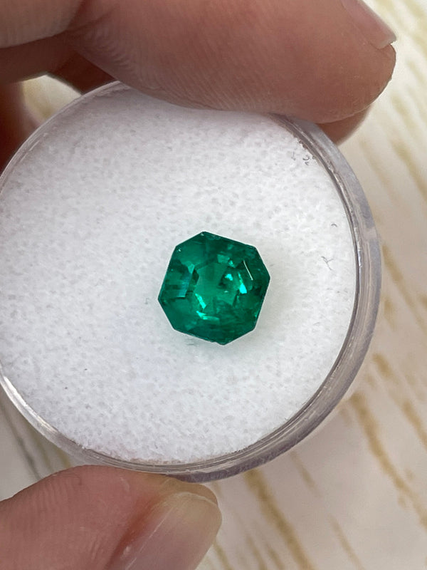 1.78 Carat 7x7 AAA+ Captivating Natural Loose Colombian Emerald-Asscher Cut
