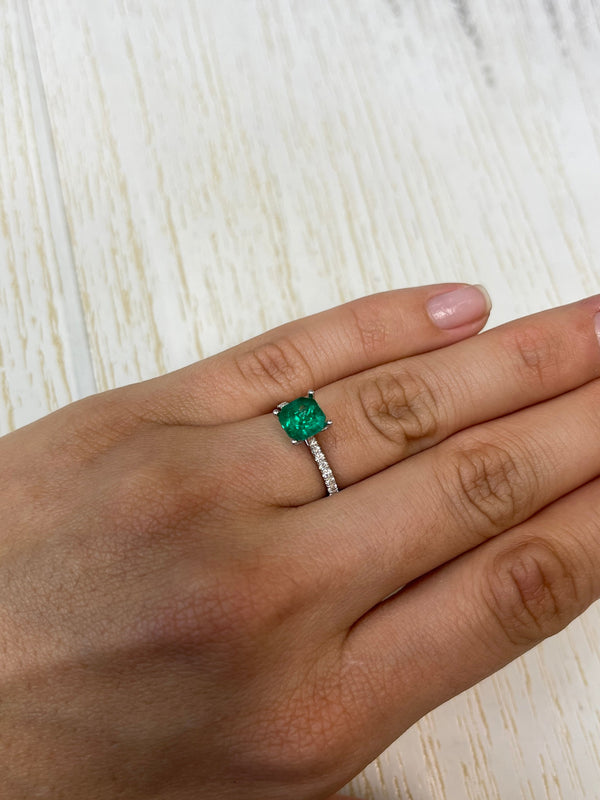 1.78 Carat 7x7 AAA+ Captivating Natural Loose Colombian Emerald-Asscher Cut
