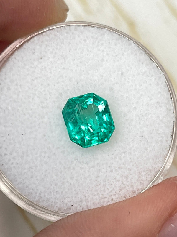 1.79 Carat 7.5x7 Crystalline Green Asscher Cut Natural Unset Colombian Emerald
