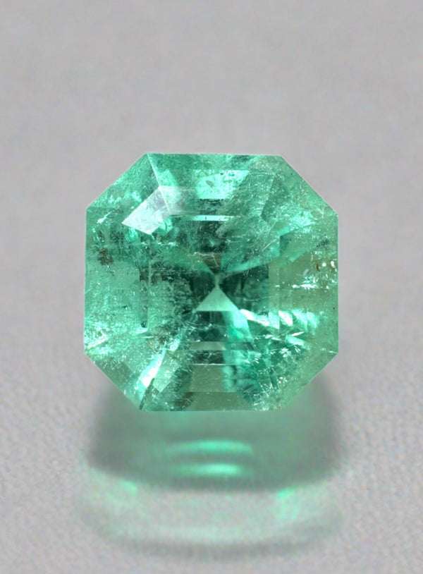 5.56 Carat 10.6x10.6 Spring Green Natural Loose Colombian Emerald-Asscher Cut