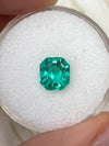 1.79 Carat 7.5x7 Crystalline Green Asscher Cut Natural Unset Colombian Emerald