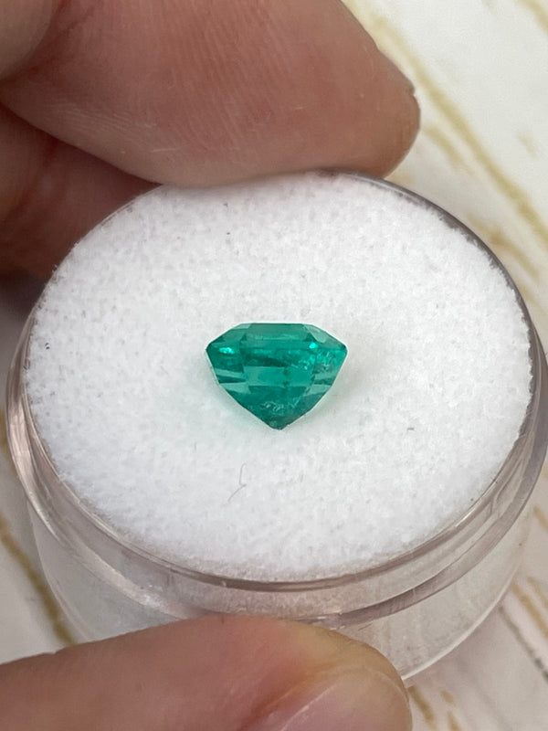 1.79 Carat 7.5x7 Crystalline Green Asscher Cut Natural Unset Colombian Emerald