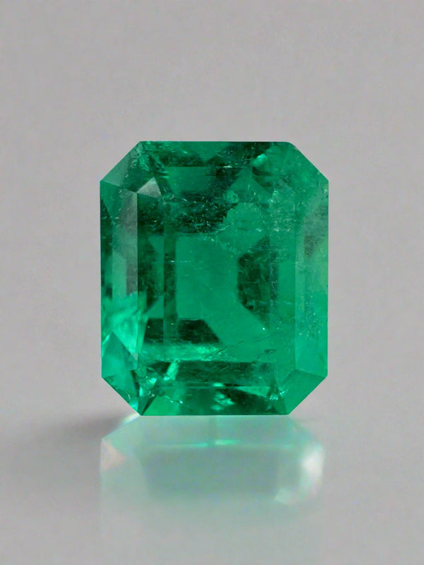3.43 Carat AAA+ Vivid Bluish Green Natural Loose Colombian Emerald-Emerald Cut