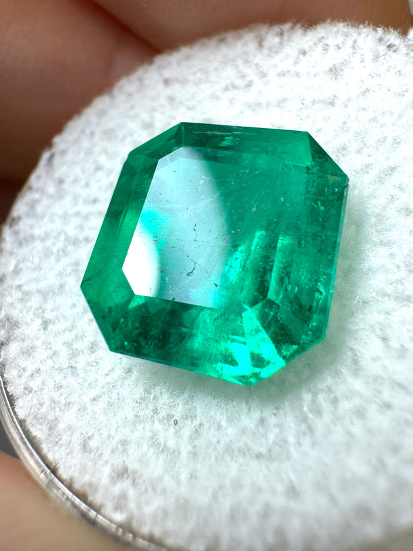 5.84 Carat GIA CERTIFIED Intense Bluish Green Natural Loose Colombian Emerald-Asscher Cut