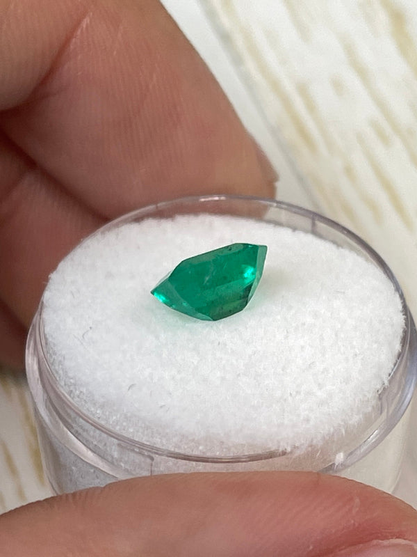 1.94 Carat 8.5x7 Freckled Green Natural Loose Colombian Emerald- Emerald Cut