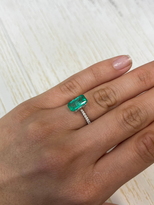 2.70 Carat 11.4x6 Yellowish Elongated Emerald Cut