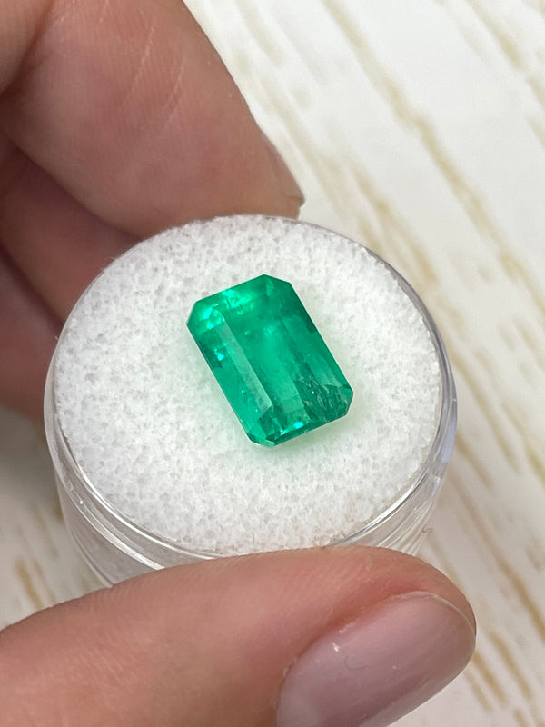 5.26 Carat 12.5x8.2 Yellowish Green Natural Loose Colombian Emerald- Emerald Cut