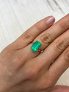 5.26 Carat 12.5x8.2 Yellowish Green Natural Loose Colombian Emerald- Emerald Cut