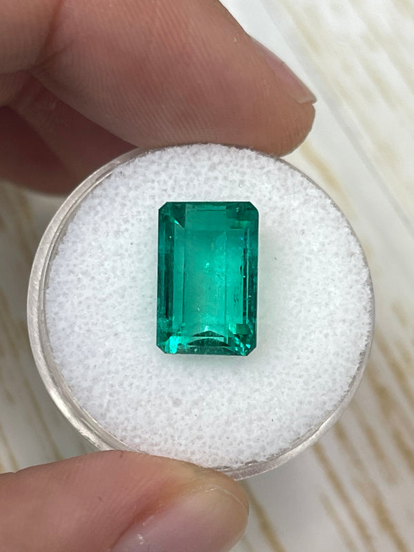 5.63 Carat 13x8 VS Bluish Green Natural Loose Colombian Emerald- Emerald Cut